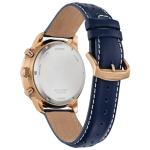 Citizen Men's Eco-Drive Weekender Sport Casual Chronograph Rose Gold Stainless Steel Watch with Blue Leather Strap, Blue Dial (Model: CA4503-00L)