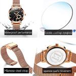 OLEVS Rose Gold Watch for Women Mesh Strap Fashion Dress Japanese Quartz Waterproof Luminous Ladies Watches Bracelet Sets