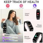 Moremore Fitness Tracker with 24/7 Heart Rate, Sleep Tracker, Step Tracker, Calorie Tracking, IP68 Waterproof Activity Tracker, Fitness Watch for Android iPhones Women Men, Black