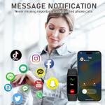 Moremore Fitness Tracker with 24/7 Heart Rate, Sleep Tracker, Step Tracker, Calorie Tracking, IP68 Waterproof Activity Tracker, Fitness Watch for Android iPhones Women Men, Black