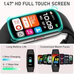 Moremore Fitness Tracker with 24/7 Heart Rate, Sleep Tracker, Step Tracker, Calorie Tracking, IP68 Waterproof Activity Tracker, Fitness Watch for Android iPhones Women Men, Black