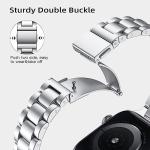 Lenrao Compatible Apple Watch Bands 40mm for Women, Metal Silver for Apple Watch Band 38mm 41mm 44mm 45mm 42mm ,Thin Stainless Steel Strap for Apple Watch Band Series 7 6 5 4 3 2 1 SE iWatch bands