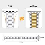 Lenrao Compatible Apple Watch Bands 40mm for Women, Metal Silver for Apple Watch Band 38mm 41mm 44mm 45mm 42mm ,Thin Stainless Steel Strap for Apple Watch Band Series 7 6 5 4 3 2 1 SE iWatch bands