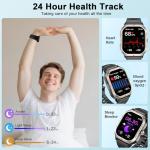 Smart Watch for Men Women GPS, Military 2.06" Fitness Tracker with Bluetooth Calling, Smartwatch Heart Rate Sleep SpO2 Step Counter, Voice Assistant, Activity Tracker 100+ Sport Modes for Android iOS