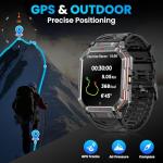 Mingdaln GPS Military Smart Watch for Men，GPT Voice Assistant，Smartwatch with LED Flashlight，2.01" HD Display Bluetooth Call，Fitness Tracke with Multiple Sports Modes，Compatible with Android & iOS