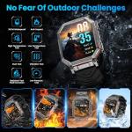 Mingdaln GPS Military Smart Watch for Men，GPT Voice Assistant，Smartwatch with LED Flashlight，2.01" HD Display Bluetooth Call，Fitness Tracke with Multiple Sports Modes，Compatible with Android & iOS