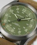 Hamilton Watch Khaki Field Titanium Auto | Swiss Made | 38mm Titanium Case | Green Dial Analog Watch | Brown Leather Strap (Model: H70205860)