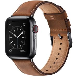 SUNFWR Leather Bands Compatible with Apple Watch Band 42mm(Series 3 2 1) 44mm 45mm 46mm 49mm for Men Women, Top Grain Genuine Leather Replacement Strap for iWatch Ultra 2, Ultra, SE2, SE, Series 10 9 8 7 6 5 4 3 2 1