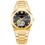 PIERRE RICHARDSON PR5922 Men’s Watch – Black Dial, 24K Pure Gold Plated, Automatic, Sapphire, 41mm, 10ATM