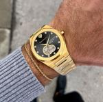 PIERRE RICHARDSON PR5922 Men’s Watch – Black Dial, 24K Pure Gold Plated, Automatic, Sapphire, 41mm, 10ATM