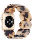 Heesch Blonde Tortoise Band Compatiable with Apple Watch Strecthy Band for Woman 38mm 41mm Fashion Resin Strap for iWatch 7,SE,6,5,4 40mm Wristband