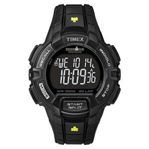 Timex Men's Ironman Triathlon Rugged 30 44mm Resin Strap Watch – Black Case Negative Display with Black Resin Strap