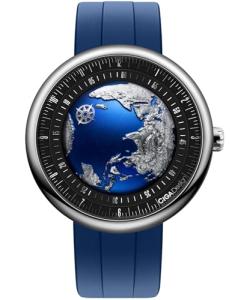 CIGA Design Mechanical Automatic Watch Blue Planet U Series Stainless Steel/Titanium/Ceramics Case Sapphire Crystal Fluororubber/Ceramics Strap Watches Gifts for Men and Women (Blue Planet Ⅱ 43MM Stainless Steel)