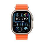Apple Watch Ultra 2 [GPS + Cellular 49mm] Smartwatch with Rugged Titanium Case & Orange Ocean Band One Size. Fitness Tracker, Precision GPS, Action Button, Extra-Long Battery Life