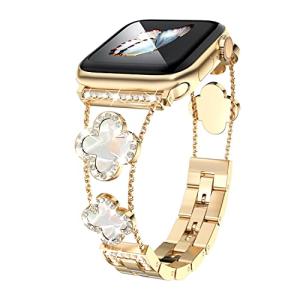 42/44/45/46/49/ mm cool woman chain metal smartwatch strap compatible with Apple Watch Band Series 10/9/8/7/6/SE/5/4 adjustable replacement watch bracelet for Iwatch gold Watch Band