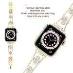 42/44/45/46/49/ mm cool woman chain metal smartwatch strap compatible with Apple Watch Band Series 10/9/8/7/6/SE/5/4 adjustable replacement watch bracelet for Iwatch gold Watch Band