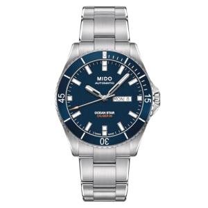 MIDO Ocean Star 200 - Swiss Automatic Watch for Men - 42.5mm Stainless Steel Case - Day/Date - Blue Dial - Stainless Steel Bracelet - M0264301104100