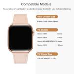 MNBVCXZ Compatible with Apple Watch Band 38mm 40mm 41mm 42mm 44mm 45mm 46mm 49mm Women Men Genuine Leather Replacement Strap for iWatch Series 11 10 9 8 7 6 5 4 3 2 1 SE Ultra (Pink Sand/Rose Gold)
