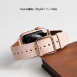 MNBVCXZ Compatible with Apple Watch Band 38mm 40mm 41mm 42mm 44mm 45mm 46mm 49mm Women Men Genuine Leather Replacement Strap for iWatch Series 11 10 9 8 7 6 5 4 3 2 1 SE Ultra (Pink Sand/Rose Gold)