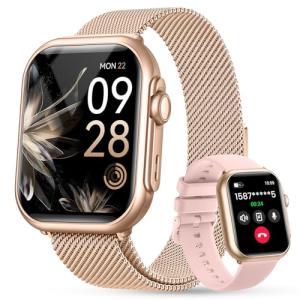 Smart Watch for Women for iPhone Android: 1.85" Smart Watch with 30 Days+ Battery Life Make/Recive Call Heart Rate SpO2 Sleep Monitor 120+ Sport IP68 Waterproof Fitness Tracker Watch Pedometer Reloj