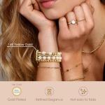 AIRSPO Gold Beaded Bracelets Compatible for Apple Watch Band 38mm 40mm 41mm 42mm 44mm 45mm Women, Fashion Handmade Dressy iPhone Watch Bands Elastic Strap for iWatch Series SE 8 7 6 5 4 3 2 1 (Gold, 38mm/40mm/41mm-S(5.3"-6.2"))