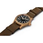 Hamilton Watch Khaki Field Mechanical Bronze | Swiss Made | 38mm Stainless Steel Case | Black Dial Analog Watch | Brown Leather NATO Strap (Model: H69459530)