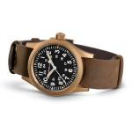 Hamilton Watch Khaki Field Mechanical Bronze | Swiss Made | 38mm Stainless Steel Case | Black Dial Analog Watch | Brown Leather NATO Strap (Model: H69459530)