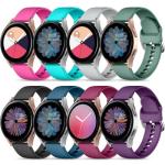 Maledan 8 Pack Band Compatible with Samsung Galaxy Watch 7 6 5 4 FE Band 40mm 44mm,Galaxy Watch 5 Pro 45mm/6 4 Classic 42mm 46mm 43mm 47mm/Active 2, 20mm Soft Silicone Sport Strap Women Men, Small