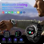 Smart Watch for Men Android iPhone: Smartwatch Answer Call and Make Call with Heart Rate Blood Pressure Pedometer Compass Barometer Sport Fitness Tracker 1.43" AMOLED Waterproof Outdoor Men's Watches