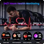 Smart Watch for Men Android iPhone: Smartwatch Answer Call and Make Call with Heart Rate Blood Pressure Pedometer Compass Barometer Sport Fitness Tracker 1.43" AMOLED Waterproof Outdoor Men's Watches