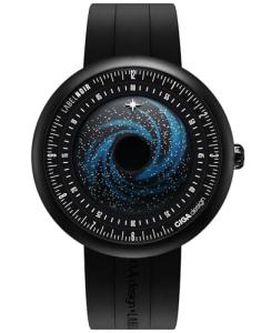 CIGA Design Mechanical Automatic Watch Blue Planet U Series Stainless Steel/Titanium/Ceramics Case Sapphire Crystal Fluororubber/Ceramics Strap Watches Gifts for Men and Women (Black Star Titanium DLC)