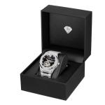 PIERRE RICHARDSON PR5921 Men’s Watch – Black Dial, Silver Stainless Steel, Automatic, Sapphire, 41mm, 10ATM, Studded Watch