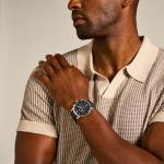 Fossil Men's Neutra Quartz Stainless Steel and Leather Chronograph Watch, Color: Silver, Black (Model: FS5452)