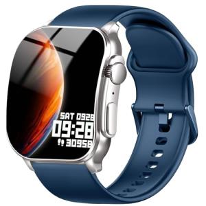 Smart Watch for Men Women, 2.01" AMOLED Curved Display Smart Watch, Bluetooth Call, 100+ Sport Modes, Fitness Tracker with 24/7 Heart Rate/Sleep Monitor, IP68 Waterproof Watch for Android iOS Blue