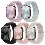 5 Pack Braided Stretchy Bands Compatible with Apple Watch Bands Women Men 38mm 40mm 41mm 42mm 44mm 45mm 46mm 49mm,Nylon Solo Loop Elastic Straps Cloth Wristbands for iWatch All Series 1-10 SE Ultra