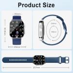 Smart Watch for Men Women, 2.01" AMOLED Curved Display Smart Watch, Bluetooth Call, 100+ Sport Modes, Fitness Tracker with 24/7 Heart Rate/Sleep Monitor, IP68 Waterproof Watch for Android iOS Blue