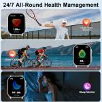 Smart Watch for Men Women, 2.01" AMOLED Curved Display Smart Watch, Bluetooth Call, 100+ Sport Modes, Fitness Tracker with 24/7 Heart Rate/Sleep Monitor, IP68 Waterproof Watch for Android iOS Blue