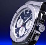 Alpina Mens Alpiner Automatic Chronograph Silver Stainless Steel Watch, Blue Dial Style:AL-730NS4AE6B
