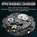 OLEVS Men Automatic Watch Diamond Skeleton Mechanical Original Luxury Self Winding Moon Phase Calendar Waterproof Wrist Watch for Men