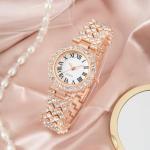 Dacdyi 3Pcs Women Wholesale Watches Elegant Diamond Bangle Bracelet Analog Quartz Wrist Watch