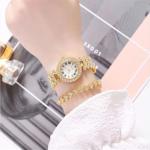 Dacdyi 3Pcs Women Wholesale Watches Elegant Diamond Bangle Bracelet Analog Quartz Wrist Watch
