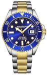 Stuhrling Original Men's Dive Watch, Swiss Movement, Stainless Steel, Blue Dial, Stainless Steel Bracelet, 100M Water Resistant