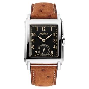 Alpina Men's Swiss Automatic Alpiner Heritage Watch, Brown Leather Strap, Black Dial Style: AL-530BA3C6