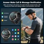IOWODO Military Smart Watch for Men (Answer/Dial Calls), 1.45" Fitness Tracker with 100-Day Battery/Flashlight/Compass/Heart Rate/120+ Sports Modes IP68 Waterproof Smartwatch for iOS Android(2 Straps)