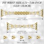 Gold Watch Bands for Women Compatible with Apple Watch Band 38mm 40mm 41mm 42mm (S10) Adjustable Metal Rhinestone Butterfly Bracelet for iWatch Series1/2/3/4/5/6/7/8/9/10/SE