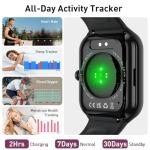 Smart Watch, 2025 New Smartwatch for Men Women with Bluetooth Call, 1.96" Fitness Watch with 110+ Sport Modes/Heart Rate/Sleep Monitor/Pedometer, IP68 Waterproof Fitness Tracker for Android iOS, Black