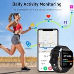 Smart Watch, 2025 New Smartwatch for Men Women with Bluetooth Call, 1.96" Fitness Watch with 110+ Sport Modes/Heart Rate/Sleep Monitor/Pedometer, IP68 Waterproof Fitness Tracker for Android iOS, Black