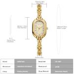 CHEETAH Gold Bracelet Watches for Women, Small Vintage Bangle, Easy Read Numeral Dial, Waterproof