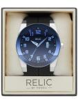 RELIC by Fossil Men's Jake Silver Stainless Steel and Black Silicone Band Watch (Model: ZR11861)