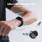 Fitness Tracker Watch for Men & Women, 1.47" HD with Bluetooth, 24/7 Heart Rate & Blood Oxygen Monitor, Sleep & Step Counter, 100+ Sports Modes, 3ATM Waterproof, Compatible with Android iOS Black